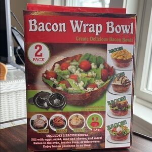 NIB Perfect Bacon Wrap Bowls 2 / Pack Black